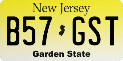 NJ license plate B57GST