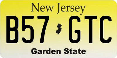 NJ license plate B57GTC