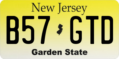 NJ license plate B57GTD