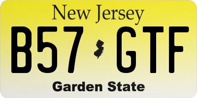 NJ license plate B57GTF