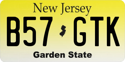 NJ license plate B57GTK