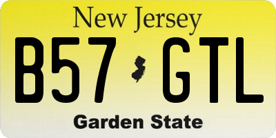 NJ license plate B57GTL