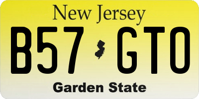 NJ license plate B57GTO