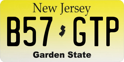 NJ license plate B57GTP