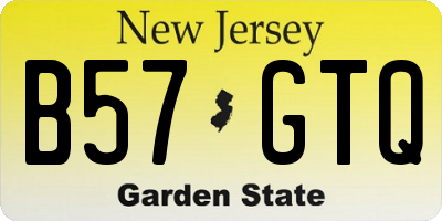 NJ license plate B57GTQ