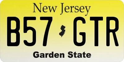 NJ license plate B57GTR