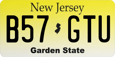 NJ license plate B57GTU