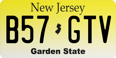 NJ license plate B57GTV