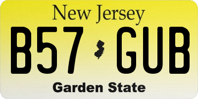 NJ license plate B57GUB