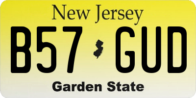 NJ license plate B57GUD