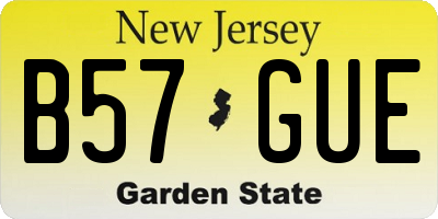 NJ license plate B57GUE