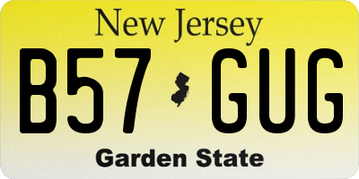 NJ license plate B57GUG