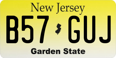 NJ license plate B57GUJ