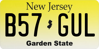 NJ license plate B57GUL