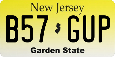 NJ license plate B57GUP