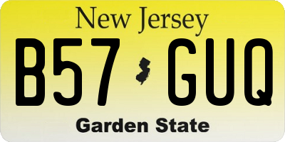 NJ license plate B57GUQ