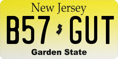 NJ license plate B57GUT