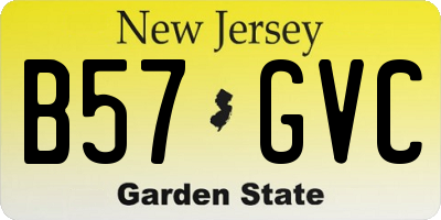 NJ license plate B57GVC