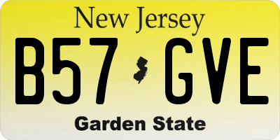 NJ license plate B57GVE