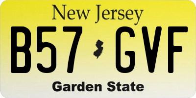 NJ license plate B57GVF