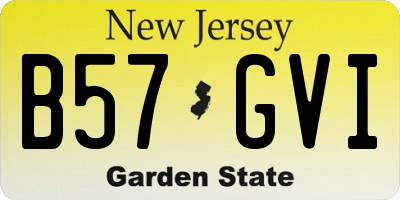 NJ license plate B57GVI