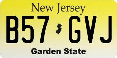 NJ license plate B57GVJ