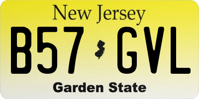 NJ license plate B57GVL