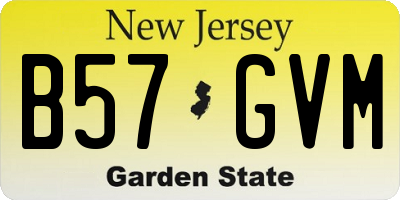 NJ license plate B57GVM