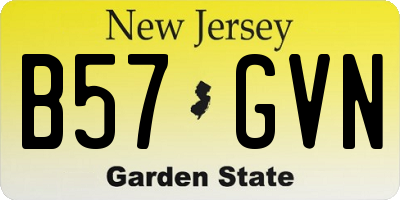 NJ license plate B57GVN