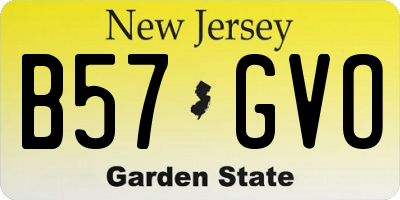 NJ license plate B57GVO