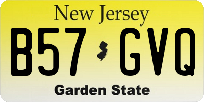 NJ license plate B57GVQ