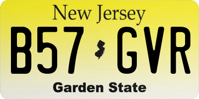 NJ license plate B57GVR