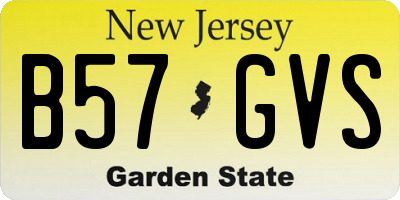 NJ license plate B57GVS