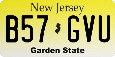 NJ license plate B57GVU