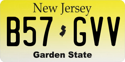 NJ license plate B57GVV