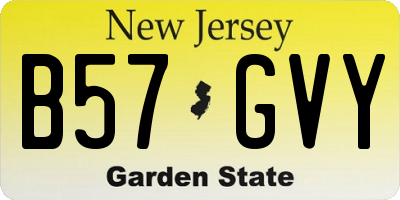 NJ license plate B57GVY