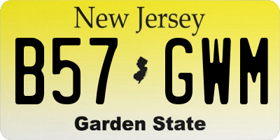 NJ license plate B57GWM