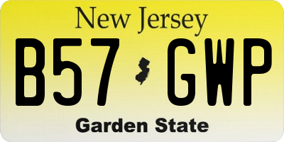 NJ license plate B57GWP