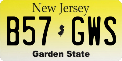 NJ license plate B57GWS