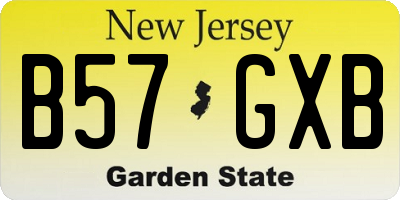 NJ license plate B57GXB