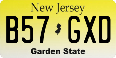 NJ license plate B57GXD
