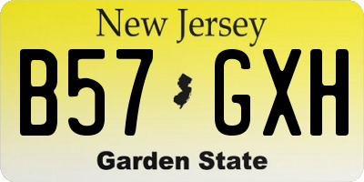 NJ license plate B57GXH