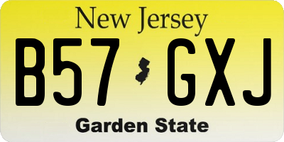 NJ license plate B57GXJ