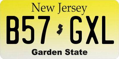 NJ license plate B57GXL