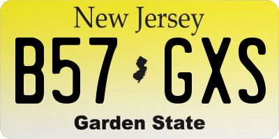 NJ license plate B57GXS