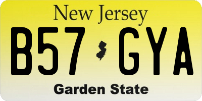 NJ license plate B57GYA