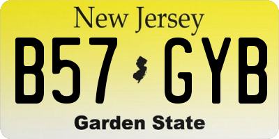 NJ license plate B57GYB