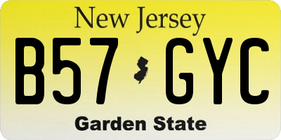 NJ license plate B57GYC