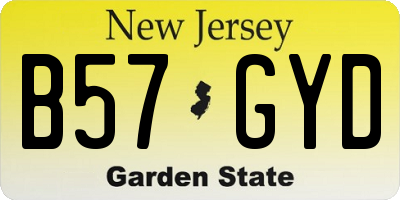 NJ license plate B57GYD