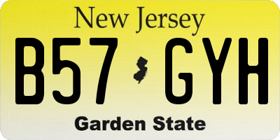 NJ license plate B57GYH